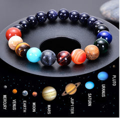 Men Bracelet for Men Women  Natural Stone Beaded  Chakra Yoga  Bracelet Universe  Solar System Planets Bracelets Charm Jewelry